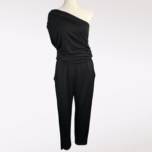 Sen Off-Shoulder Black Jumpsuit Modal Blend Size 3